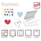 Better Office Products All Occasion Greeting Cards & Envs, 4in. x 6in. 6 Contemporary Heart Designs, Blank Inside, 100PK 64563 - alternate 6
